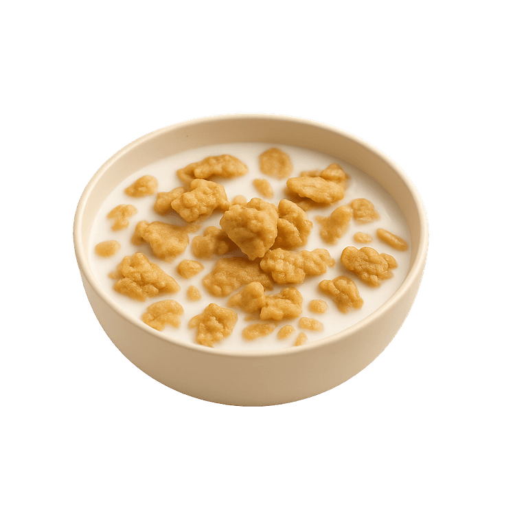 Bowl of millet clusters with milk